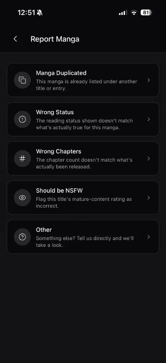 Nouvelle page de signalement