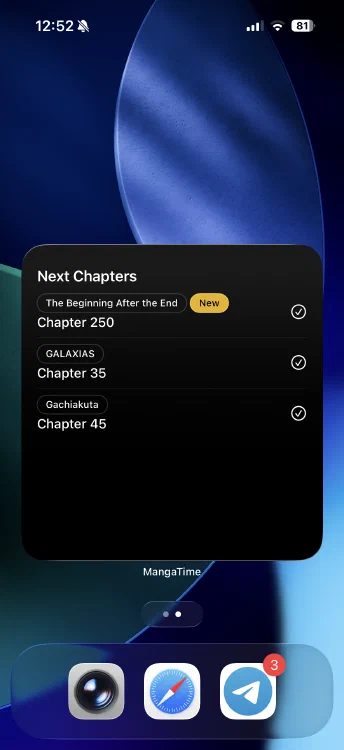 Widgets d'accueil