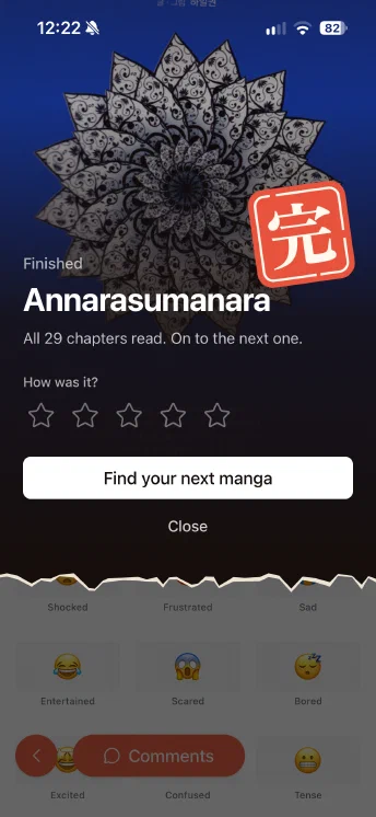 Animação de conclusão de mangá