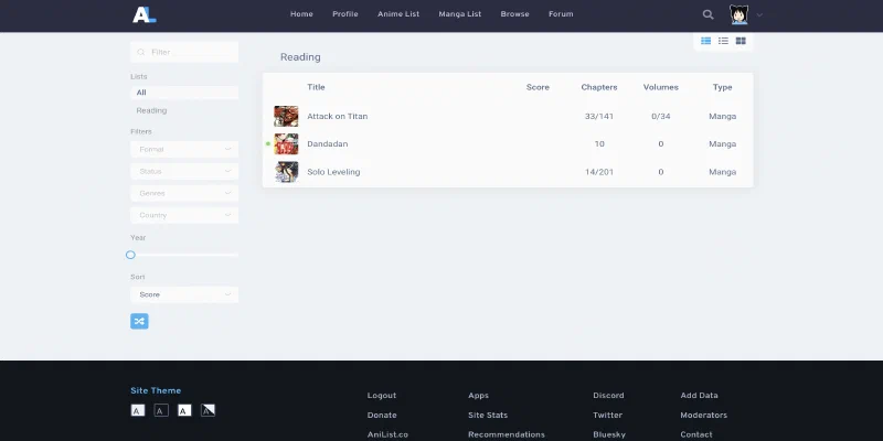 AniList screenshot